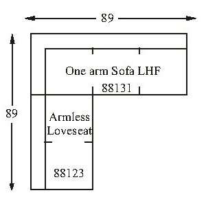  Lind 881 7 Sectional Sofa Arrangement (2 pieces) (Price is 