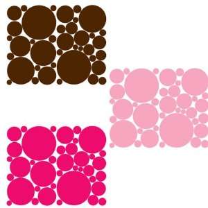  Light & Bright Pink & Chocolate Brown Polka Dot Wall 