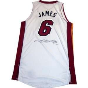  LeBron James Autographed Miami Heat Authentic Home White 