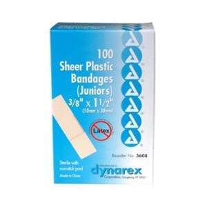  Sheer Plastic Spot, Latex Free,Size 3/8 Inches X 1.5 Inches   100 Ea