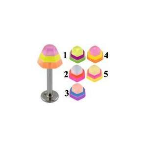    Labret with UV multi layered Triangular cone Body Jewelry Jewelry