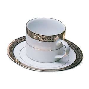 Ten Strawberry Street Paradise Platinum   6 Oz Cup And Saucer   Set Of 
