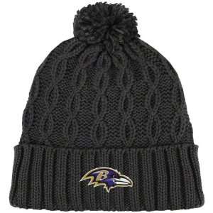   Ravens Womens Knit Hat Retro Pom Cuffed Knit Hat