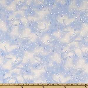  44 Wide Snow Flurries Shooting Star Light Blue Fabric By 