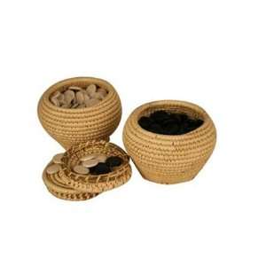  Go Game Yunzi Stones and Grass Knitted Holder Bowls Set 