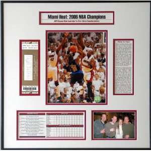Dwyane Wade and Shaquille ONeal Miami Heat 2006 NBA Champions Ticket 