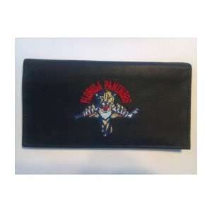  Florida Panthers Black Leather Engraved Checkbook 