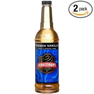 Sebastianos Syrup, French Vanilla Flavored, 25.4 Ounce Bottles (Pack 