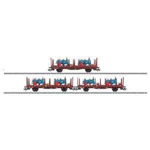   Qtr.4 DB Lanz Stake 3 Car Set with Load (L) (HO Scale) Toys & Games