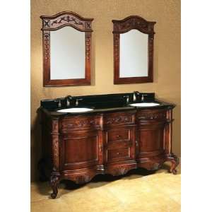 Ronbow Sinks VC8057 BORDEAUX 60 quot Vanity with Black Granite Top and 
