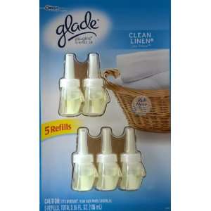  Glade PlugIns Scented Oil ~ Clean Linen 5 PACK Scented Oil 