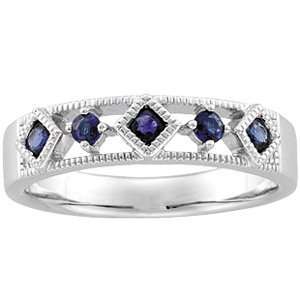   Gold Blue Sapphire Anniversary Band Ring Diamond Designs Jewelry