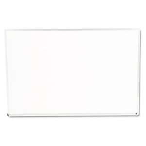 Universal Dry Erase Marker Board, Melamine, 72 x 48, Silver Aluminum 