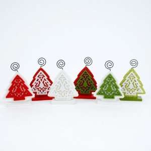  Festive Christmas Tree Placecard Holder   Boxed Set of 6 