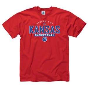  Kansas Jayhawks Red Property of Basketball T Shirt Sports 
