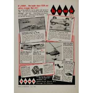  1961 Ad Hawk Model Kit Racer Fighter Plane Helicopter 