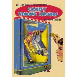   Candy Vending Machine 28x42 Giclee on Canvas