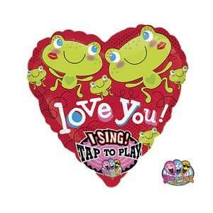  I Love You Cute Frogs on Red Heart Sing a tune Shaped 29 
