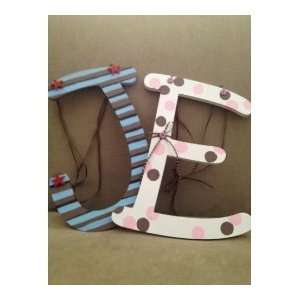  12 painted wood letters for baby names Baby