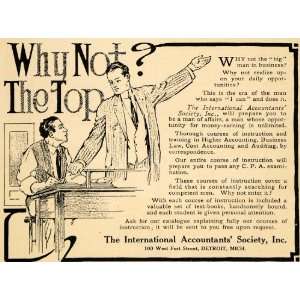 1910 Ad International Accountants Society Detroit Mich   Original 