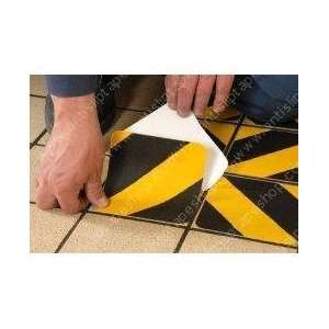  Black Yellow Hazard Non Slip Flooring Die Cuts 6x24 