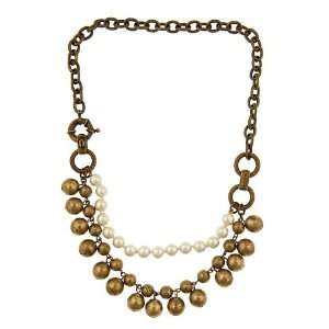    Gerard Yosca   Oxidized Brass Fringe Bead Necklace Jewelry