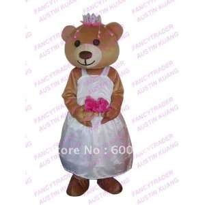  new arrival wedding dress princess bear mascot costume wedding 