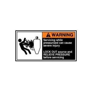  WARNING Labels SERVICING WHILE PRESSURIZED CAN CAUSE SEVERE INJURY 