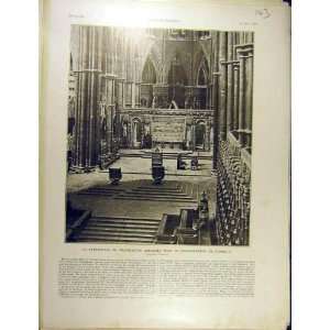  1911 Westminster Cathedral Interior King George Print 