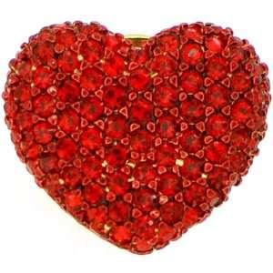   Swarovski Crystal Ruby Heart Lapel Pins Valentines Pin Brooch Jewelry