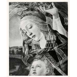   Mary Magnificent Baby Jesus   Original Halftone Print