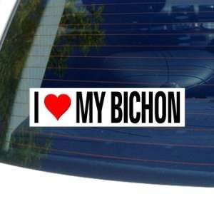  I Love Heart My BICHON   Dog Breed   Window Bumper Sticker 
