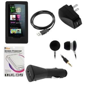 Travel Charger + USB Data Cable + Black Silicone Soft Skin Cover Case 