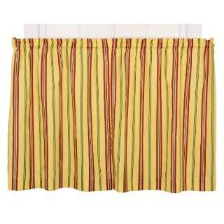 Ellis Curtain Warwick Medium Scale Stripe 68 by 24 Inch Tailored Tier 