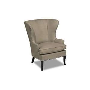  Williams Sonoma Home Chelsea Wing Chair, Mini Grid, Taupe 