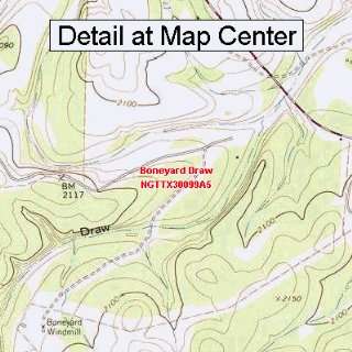   Topographic Quadrangle Map   Boneyard Draw, Texas (Folded/Waterproof