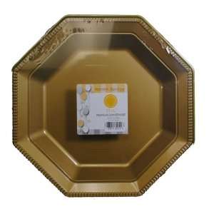  20 ct Plastic Octagon Gold 11 Plates Wedding Party