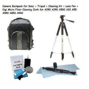  Camera Backpack for Sony + Tripod + Cleaning Kit + Lens Pen + Digi 