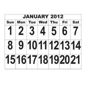  The Giant Print Calendar 2012
