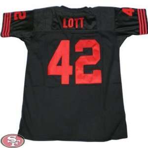 49ers #42 Lott Throwback Black Jerseys Authentic Football Jersey 