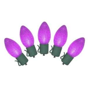 com Set of 10 Battery Operated Sugared Purple LED C7 Christmas Lights 
