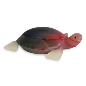  Onyx sculpture, Turtle Luck Red