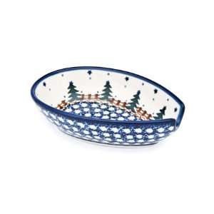    Polish Pottery Rustic Pines Small Spoon Rest