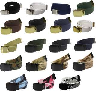 Camouflage/Solid Colors 100% Cotton Military Web Belts  