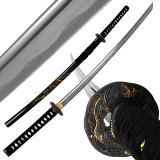 Gold Dragon Katana Sword   27.5 inch blade  