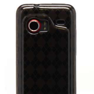   Smoke Grey Argyle Candy TPU Skin Case Cover for HTC Droid Incredible 1