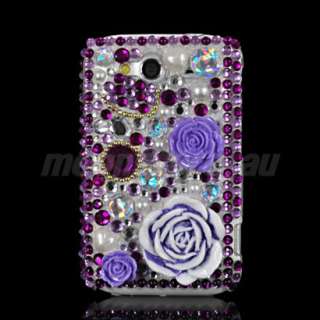 FLORAL BLING RHINESTONE CRYSTAL CASE COVER + SCREEN FOR HTC WILDFIRE S 