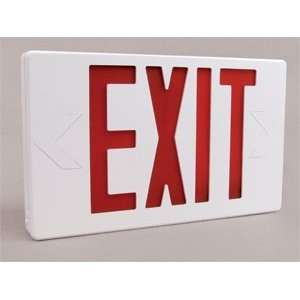  LED Exit Sign Double Face White with Red Letters and 