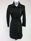 PINKO Navy Blue 3/4 Sleeve Zip Up Belted Knee Length Dress Size 10