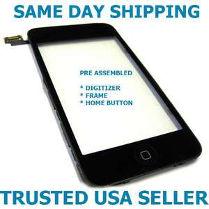 iPod Touch 2 2G Glass Touch Panel Digitizer Frame & Home Button Full 